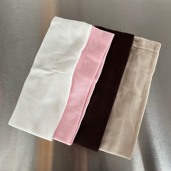 None Accessories - Set of Four Ribbed Cotton Headbands